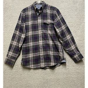 Izod Mens Flannel Shirt Size S/P Checkered  Long Sleeve